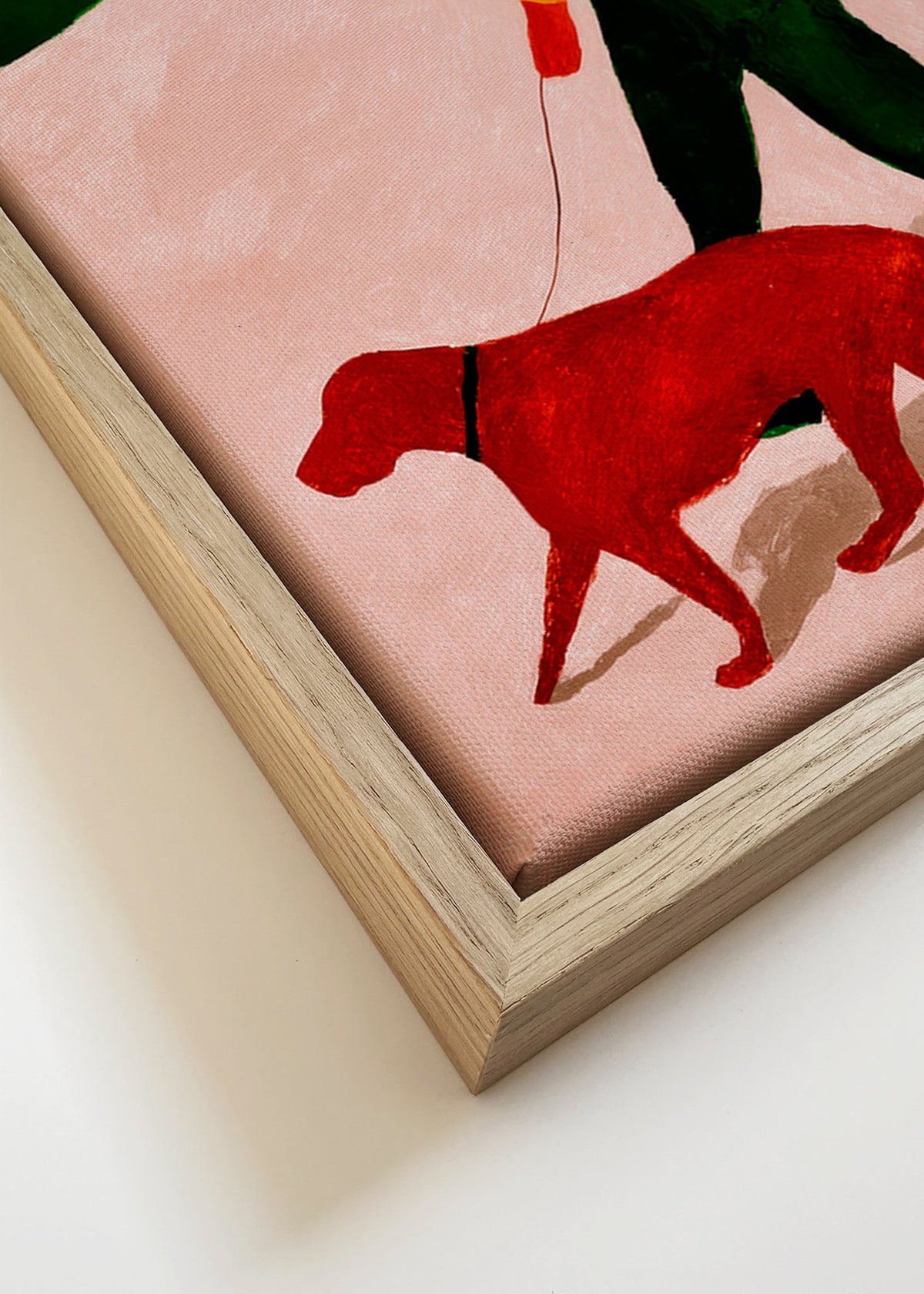 Obraz procházka s červeným psem – Canvas detail