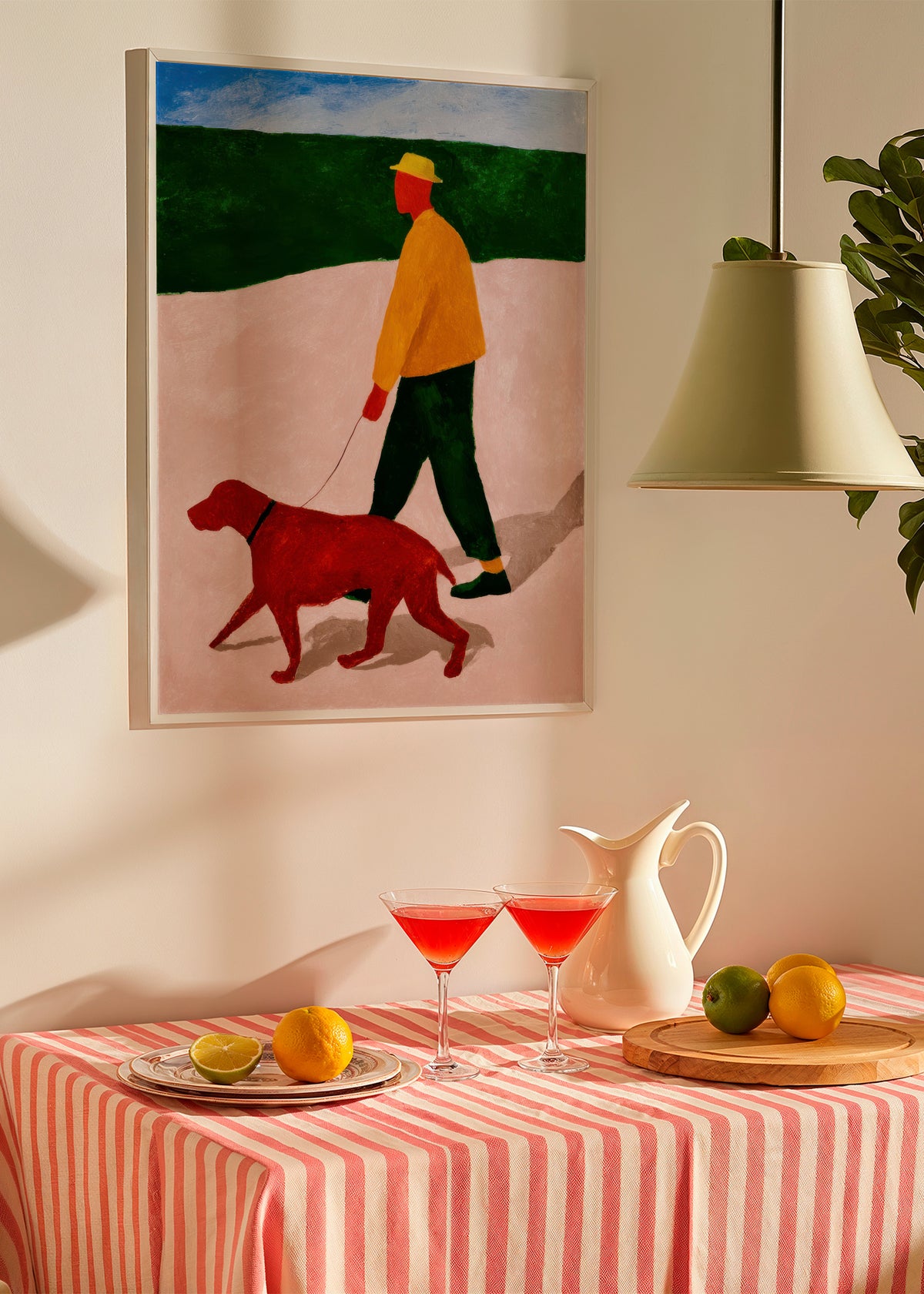 The Red Leash - Framed poster in an interior