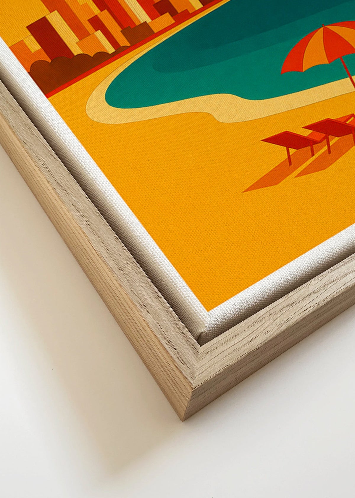 Obraz do kuchyně: retro pláž s deštníkem – Canvas detail