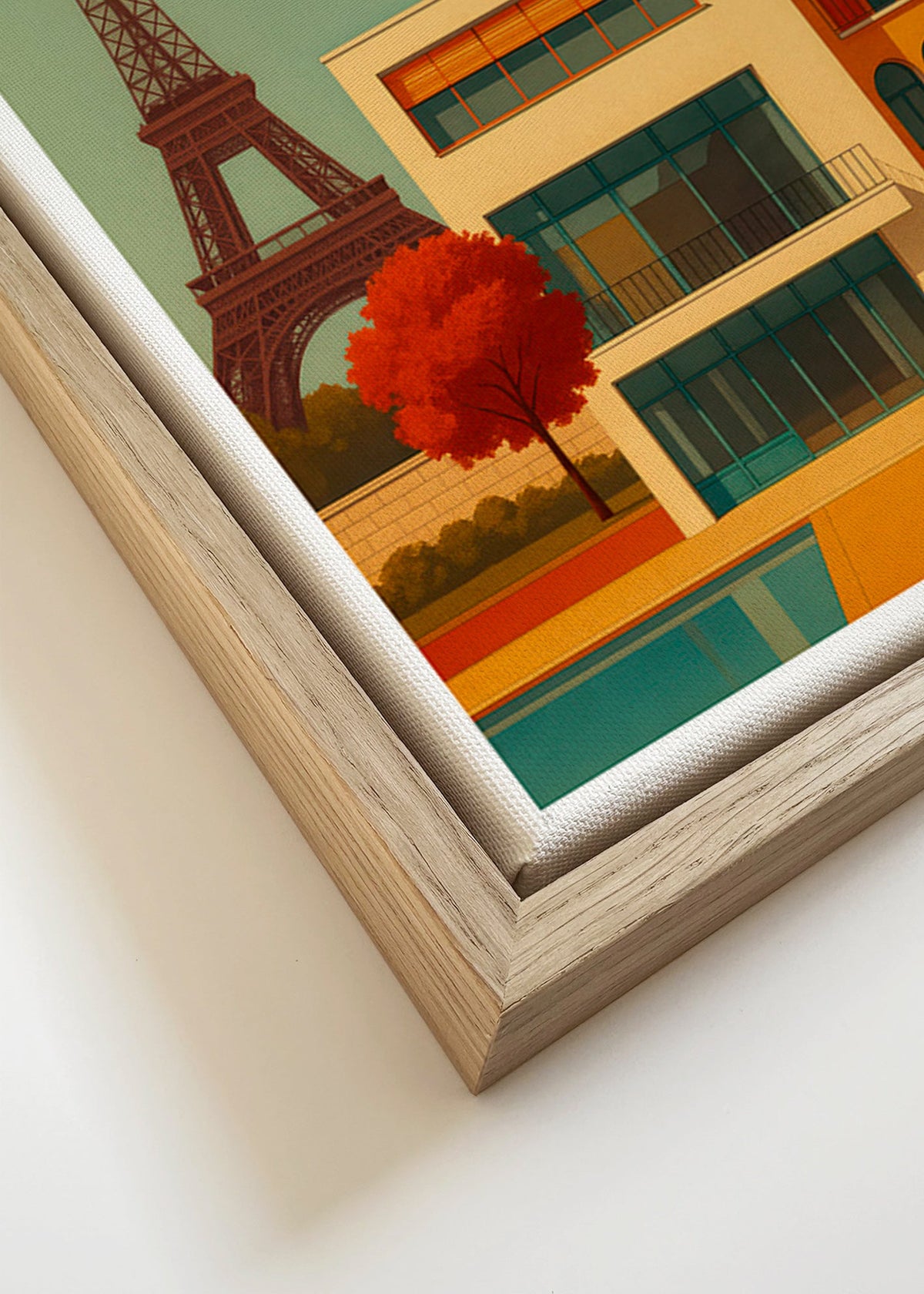 Obraz do kuchyně: moderní dům u Eiffelovy věže – Canvas detail
