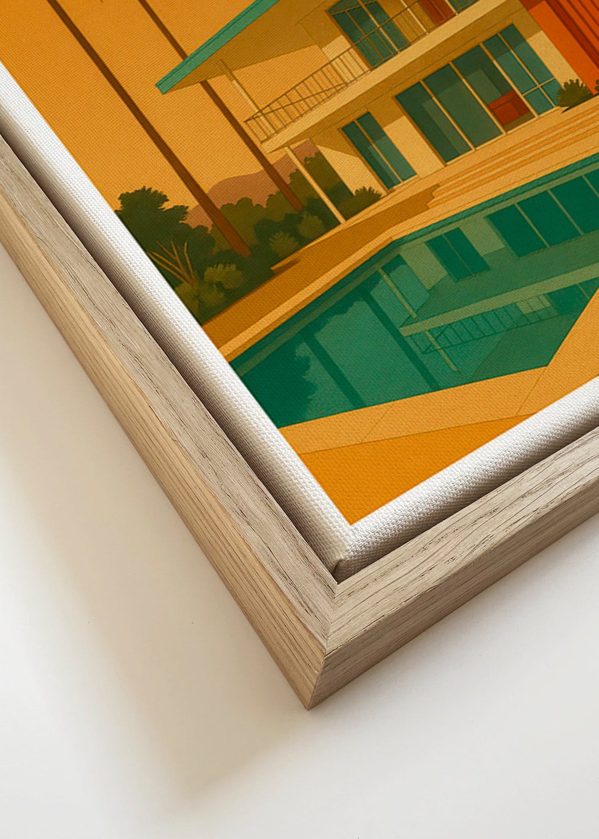 Obraz vila s bazénem v zlaté hodině – Canvas detail