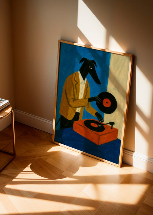 Ilustrace DJ pes s vinylovou deskou – Product1