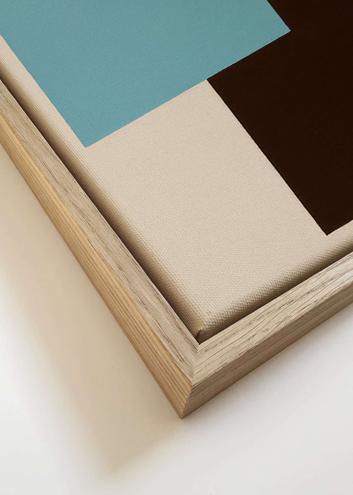 Geometrický obraz modrý a hnědý – Canvas detail