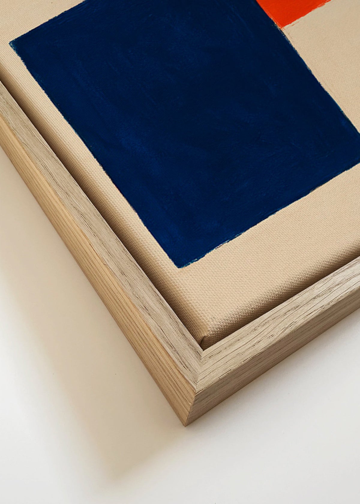 Abstraktní dílo: překrývající se červené a modré obdélníky – Canvas detail