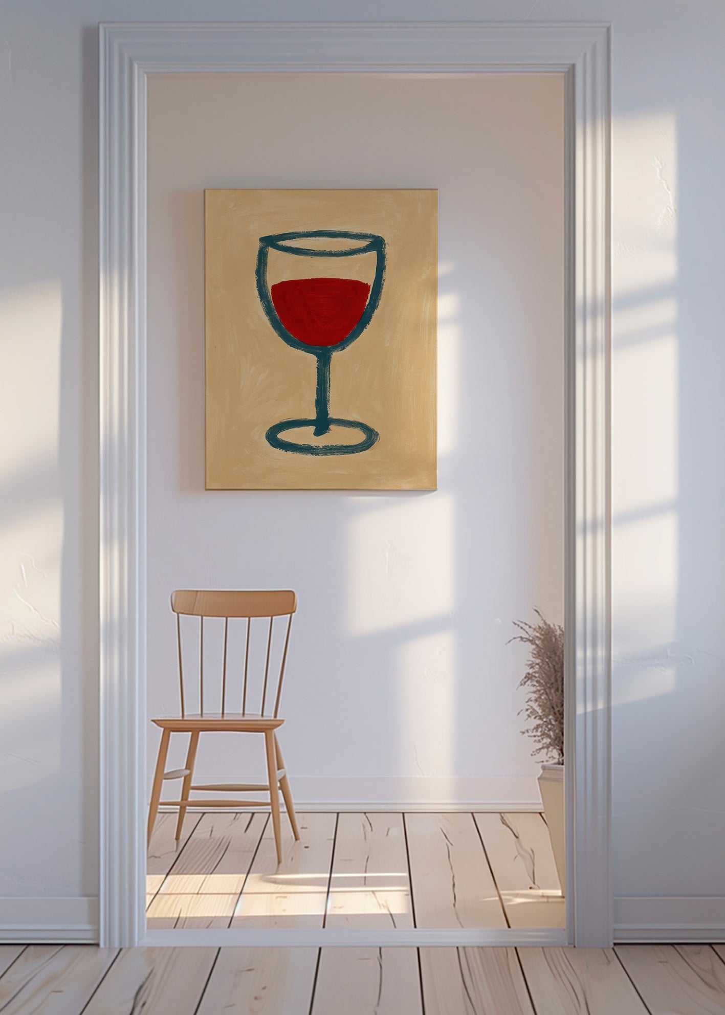 Obraz do kuchyně: minimalistický pohár vína – Canvas