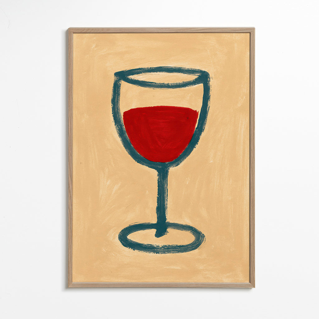 Obraz do kuchyně: minimalistický pohár vína – Oak Frame
