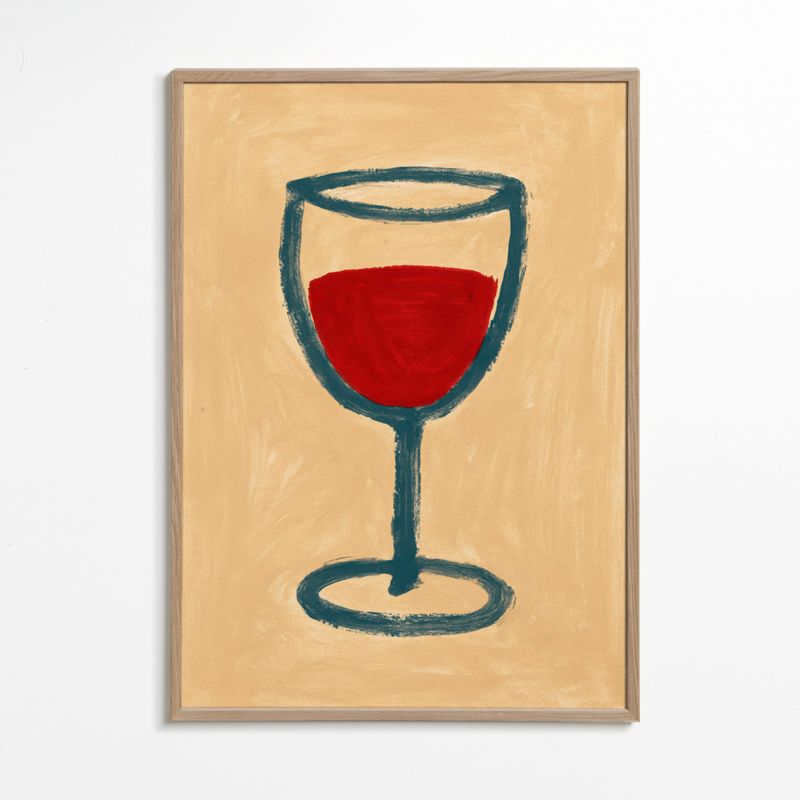 Obraz do kuchyně: minimalistický pohár vína – Oak Frame