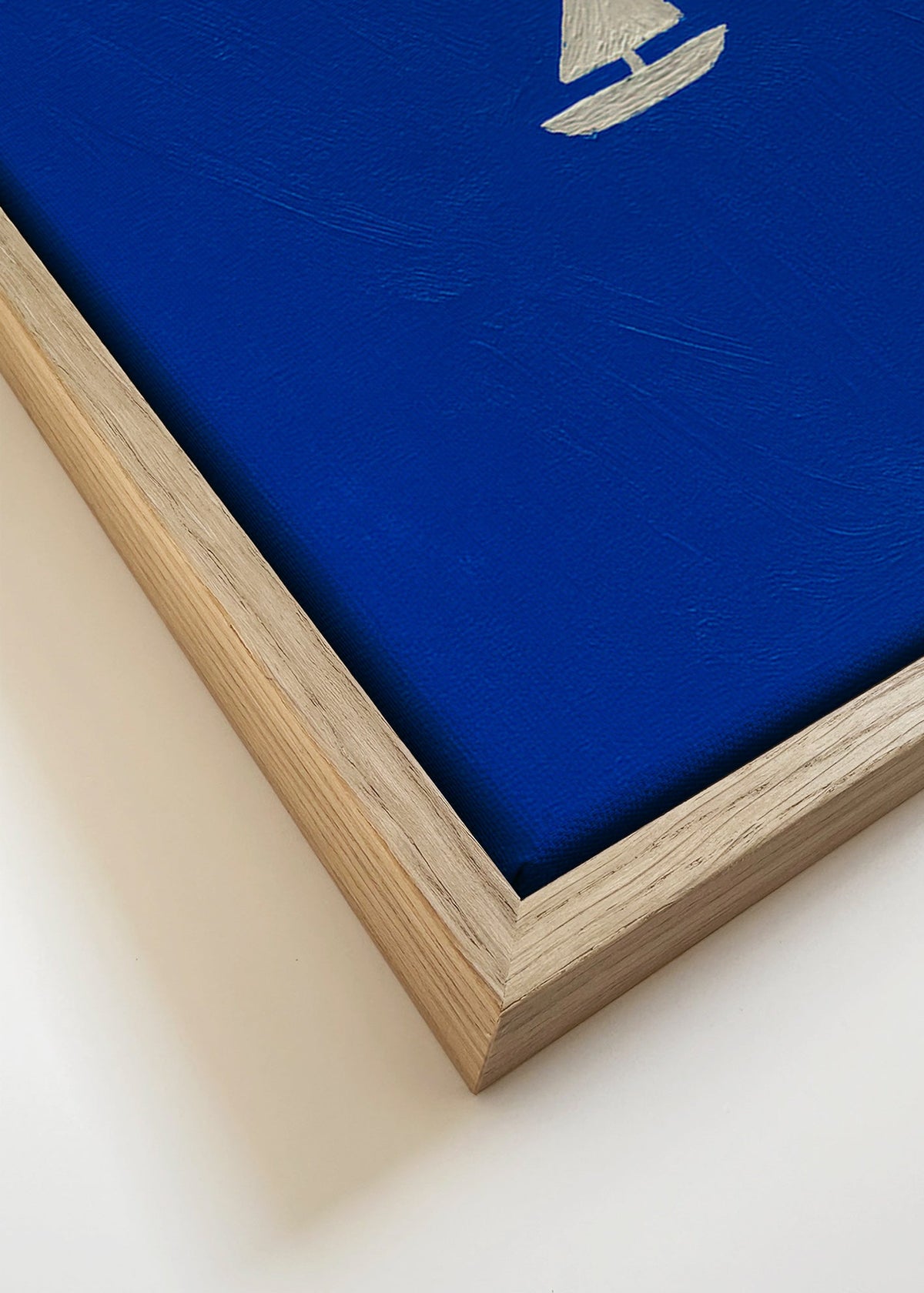 Obraz krajiny s minimalistickou plachetnicí – Canvas detail