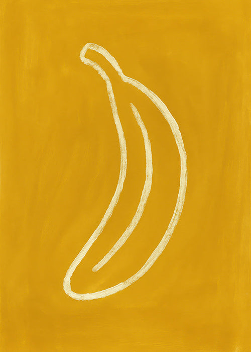 Obraz do kuchyně: žlutý banán minimalistický