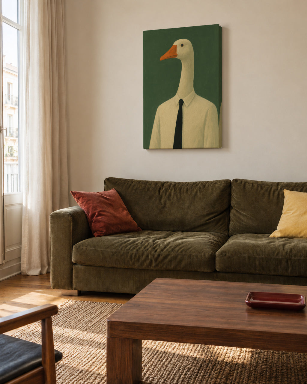 Executive Goose - Unframed canvas in an interior