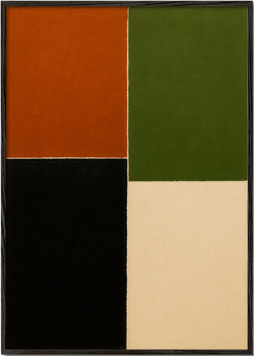 Geometrický obraz zemité bloky – Black Frame