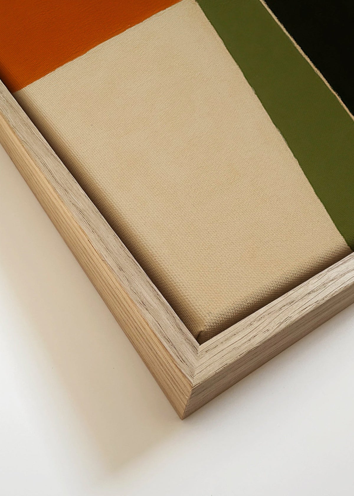 Geometrický obraz s bloky země a moře – Canvas detail