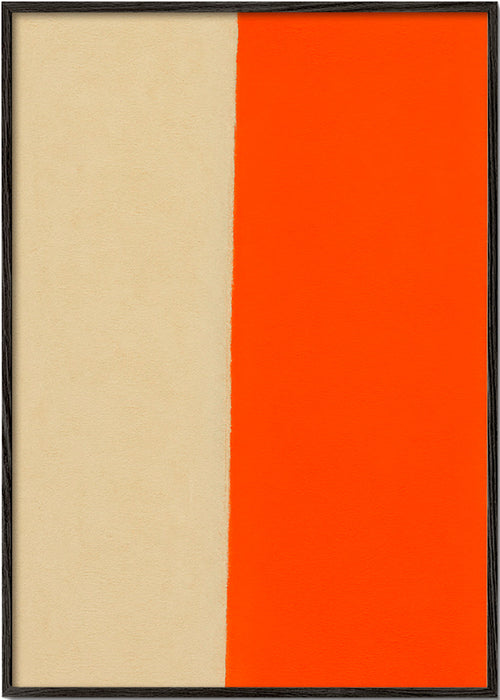 Minimalistický obraz s vertikálním oranžovým pruhem – Black Frame