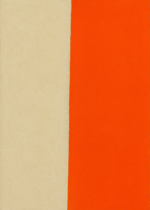 Minimalistický obraz s vertikálním oranžovým pruhem