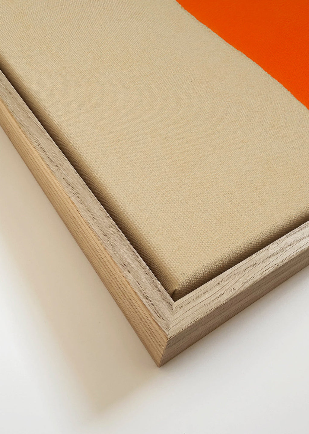 Abstraktní obraz s oranžovou křivkou – Canvas detail
