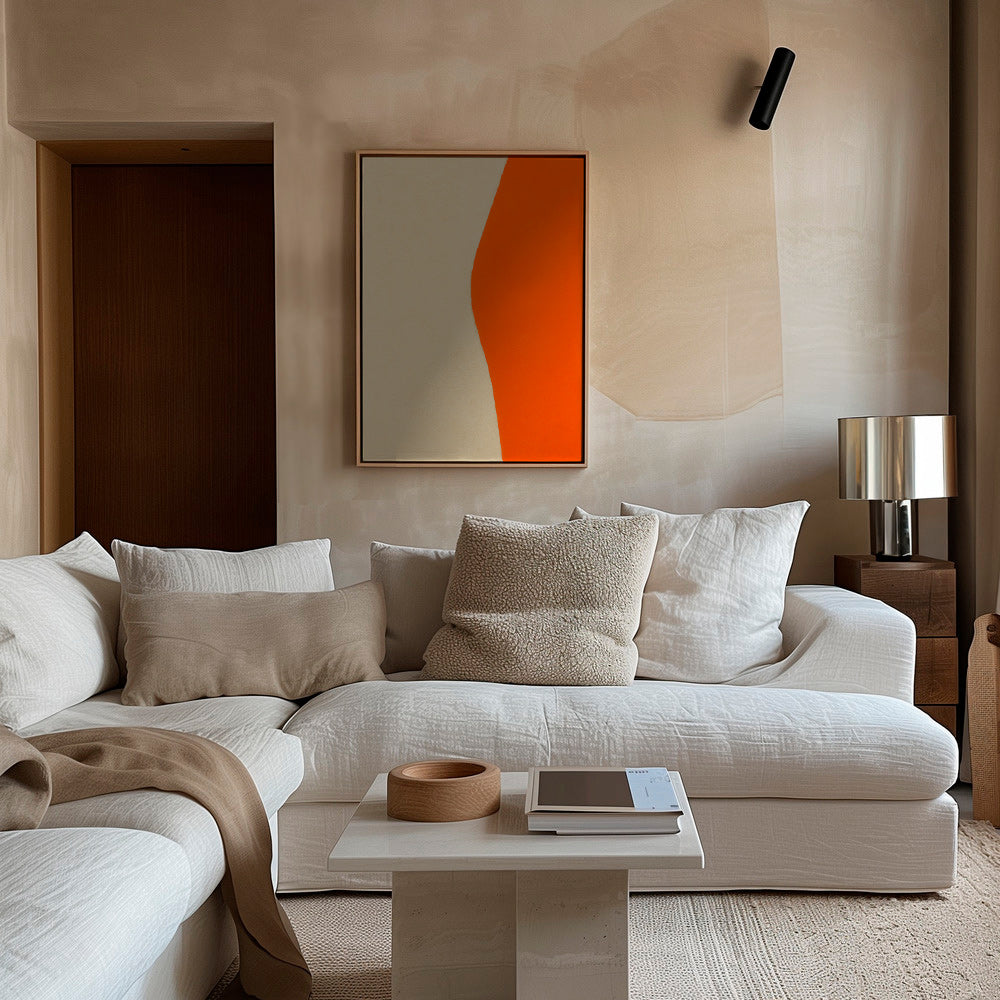 Abstraktní obraz s oranžovou křivkou – Canvas2