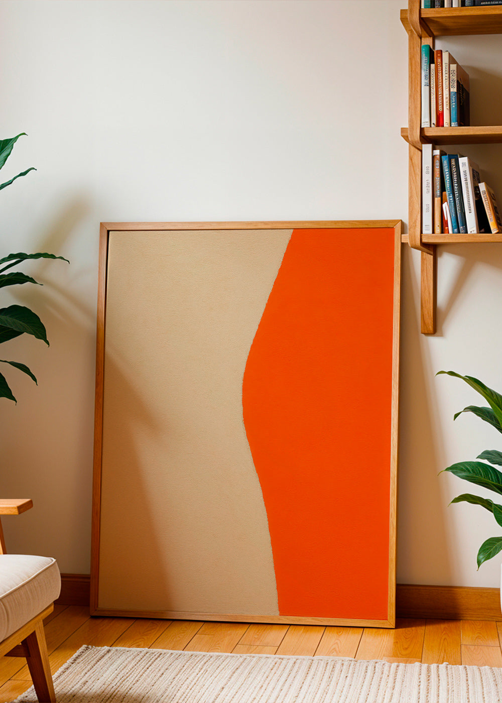 Abstraktní obraz s oranžovou křivkou – Product3