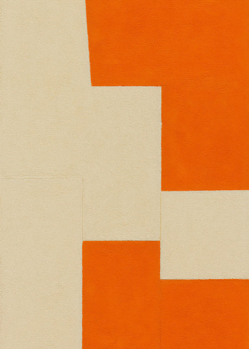 Geometrický obraz béžová a oranžová