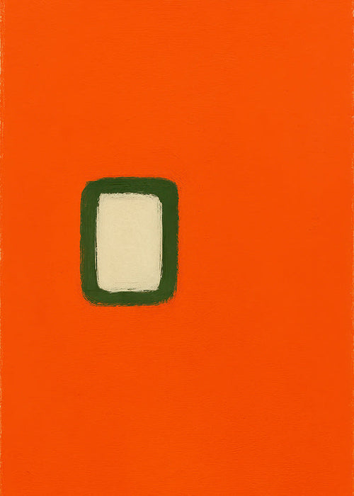 Minimalistický oranžový panel se zeleným středem