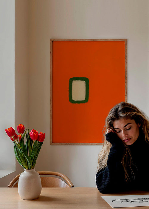 Minimalistický oranžový panel se zeleným středem – Product1