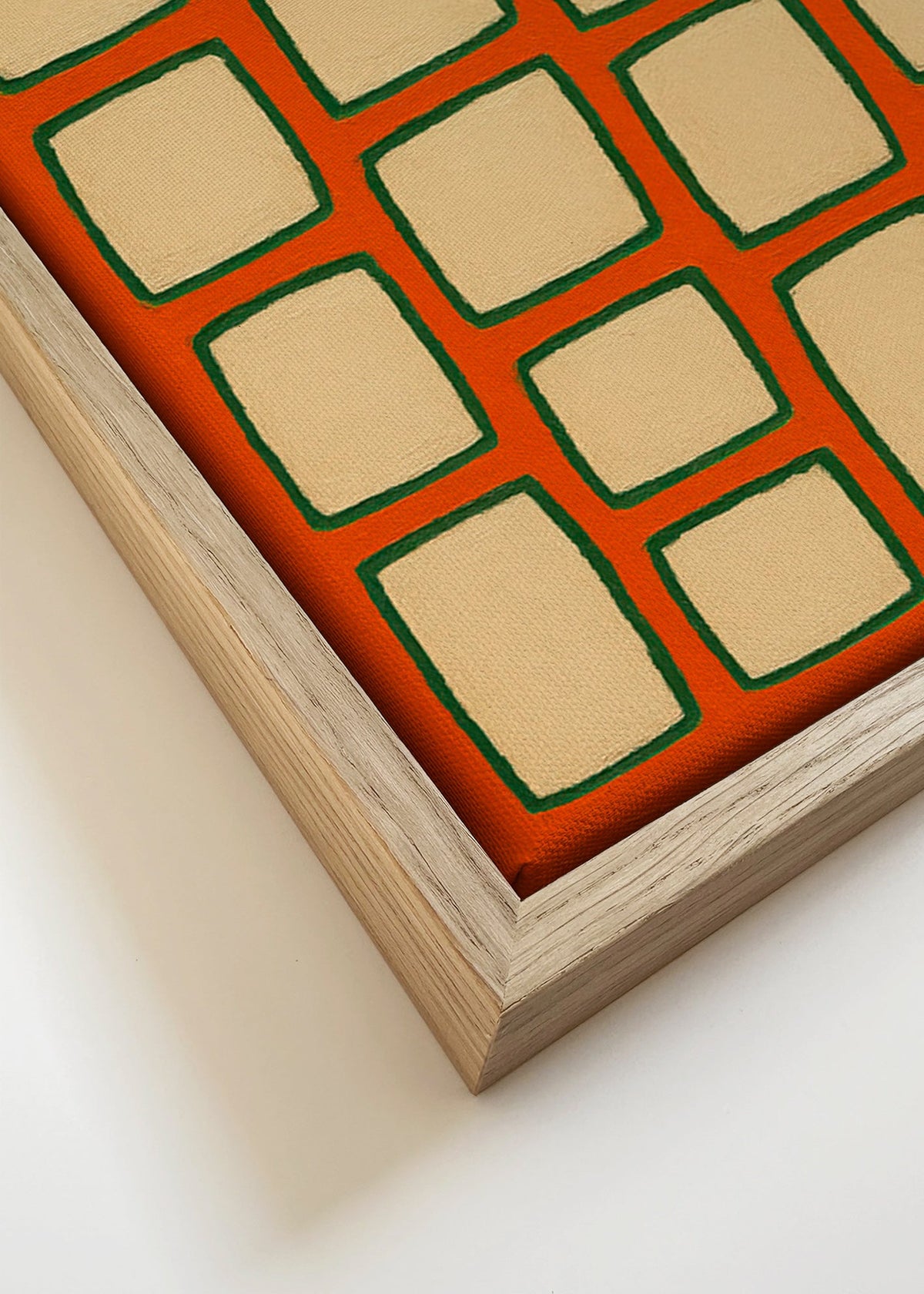 Geometrický obraz mřížka terrakota – Canvas detail