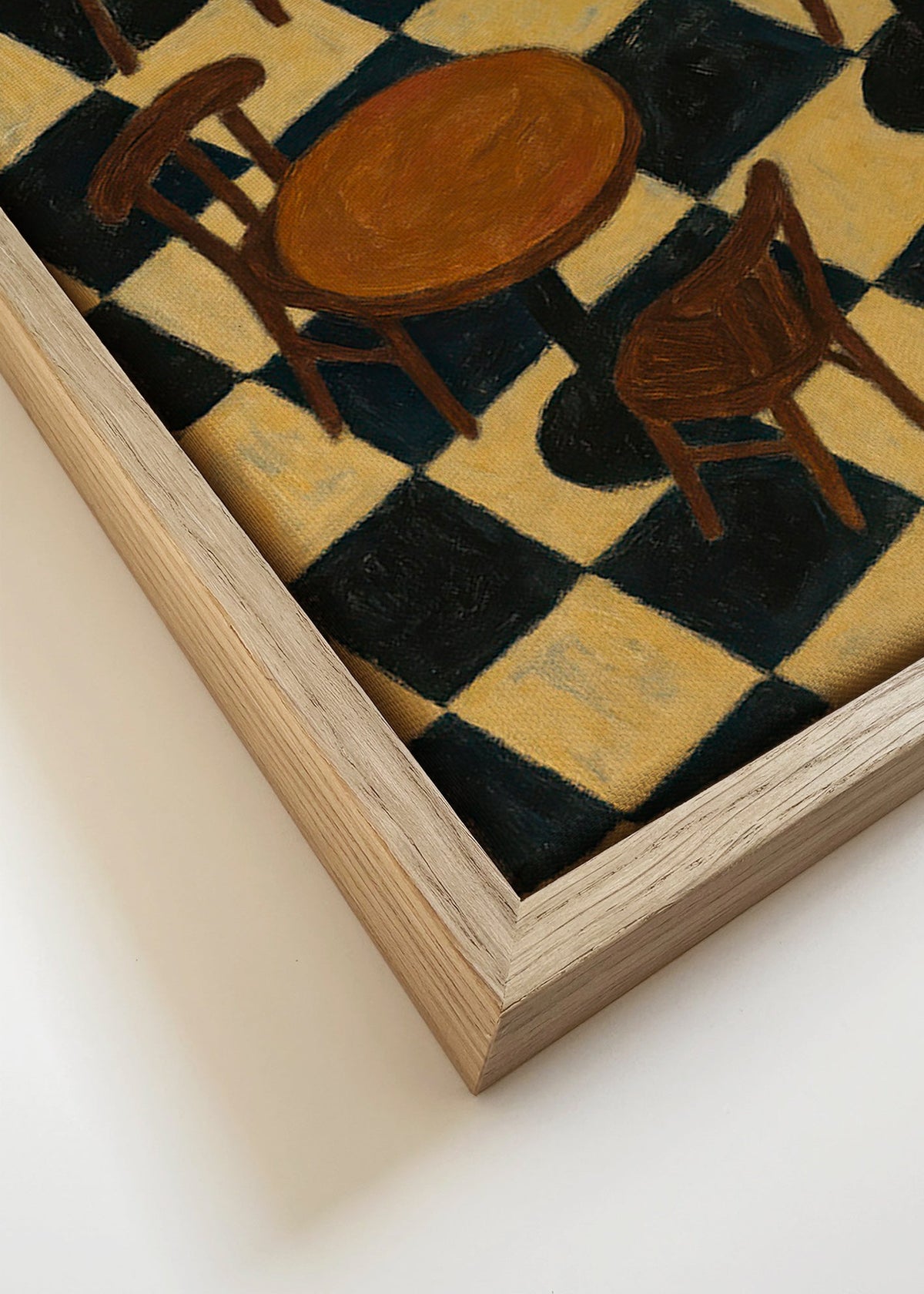 Obraz do kuchyně s bistro stoly na šachovnici – Canvas detail