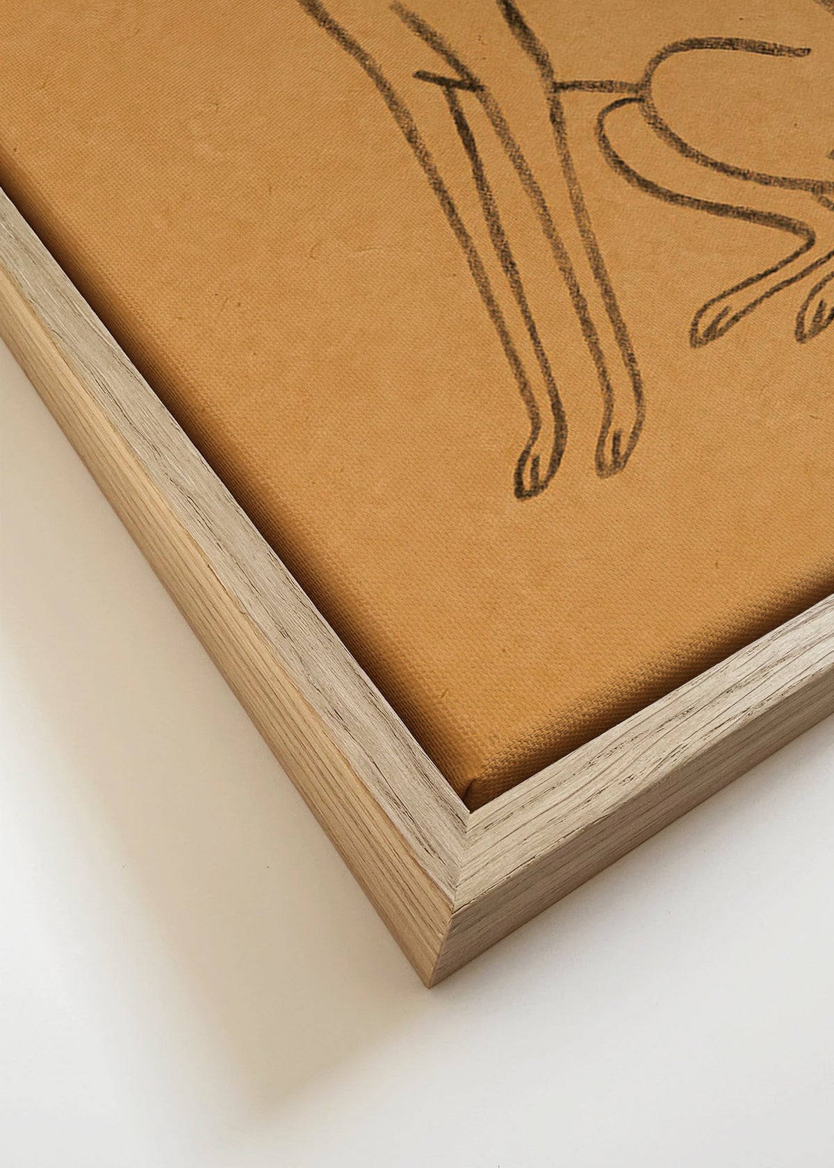 Silueta chrta kreslená linkou – Canvas detail
