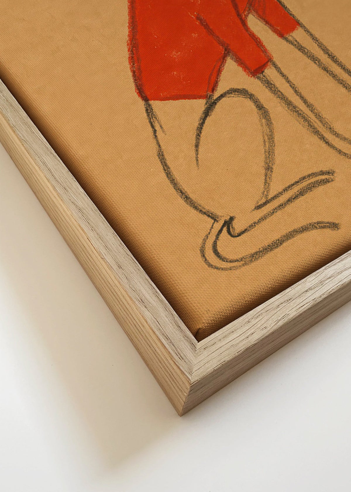 Ilustrace chrta v červeném svetru – Canvas detail