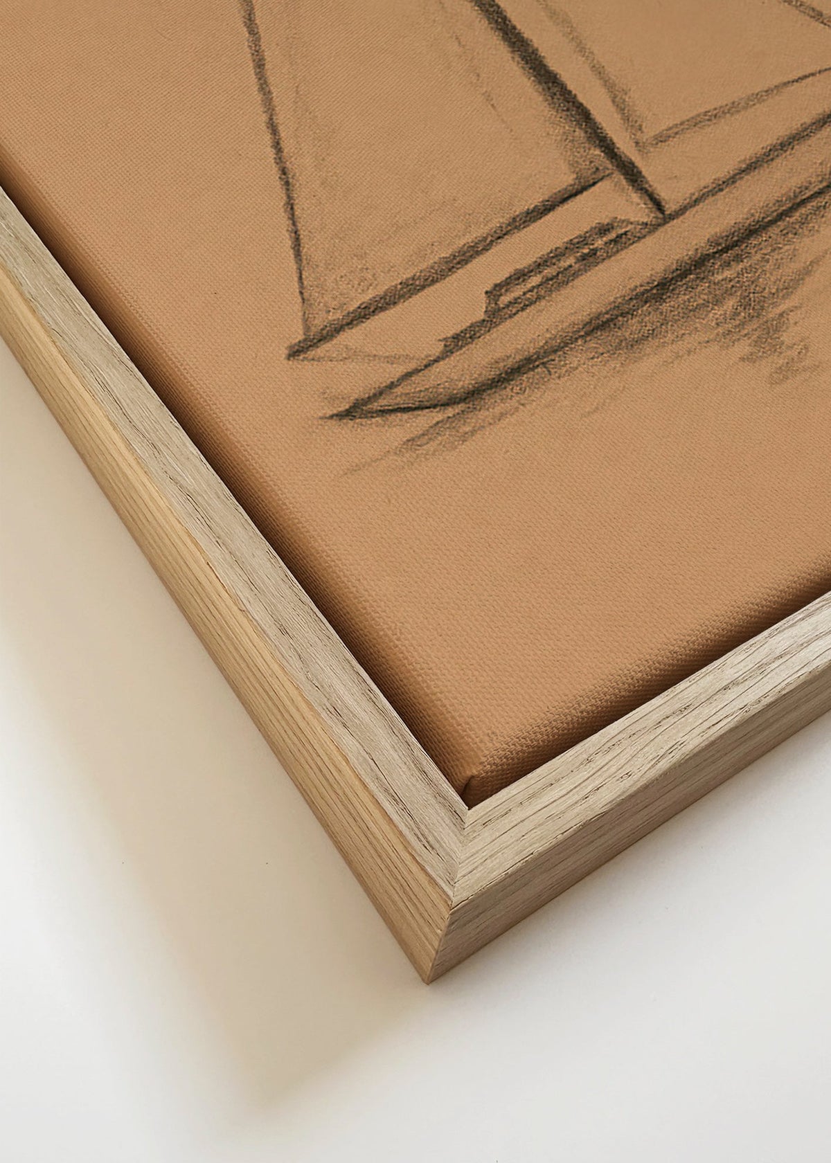 Černobílé umění: skica plachetnice – Canvas detail