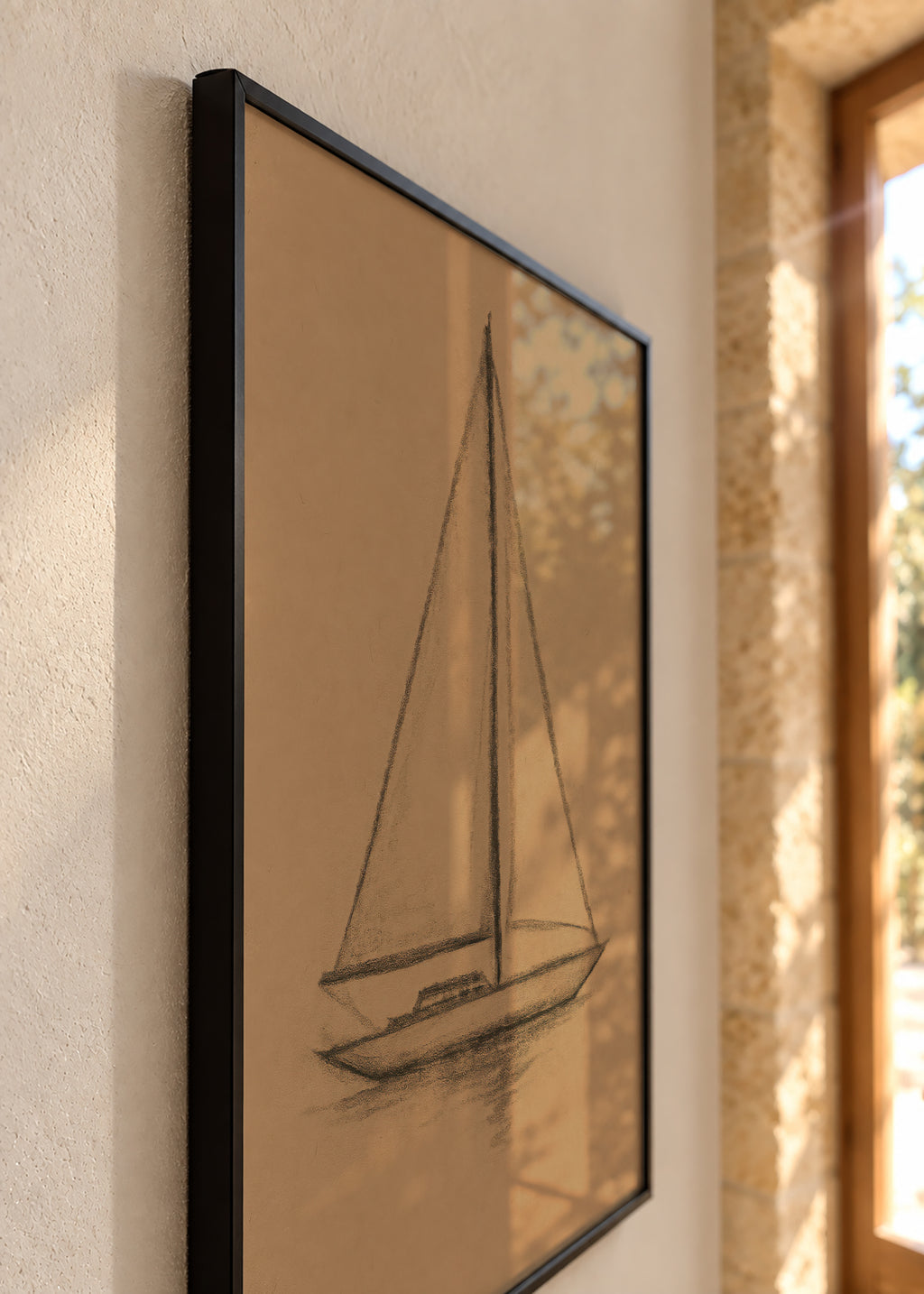 Charcoal Sails - Framed poster detail