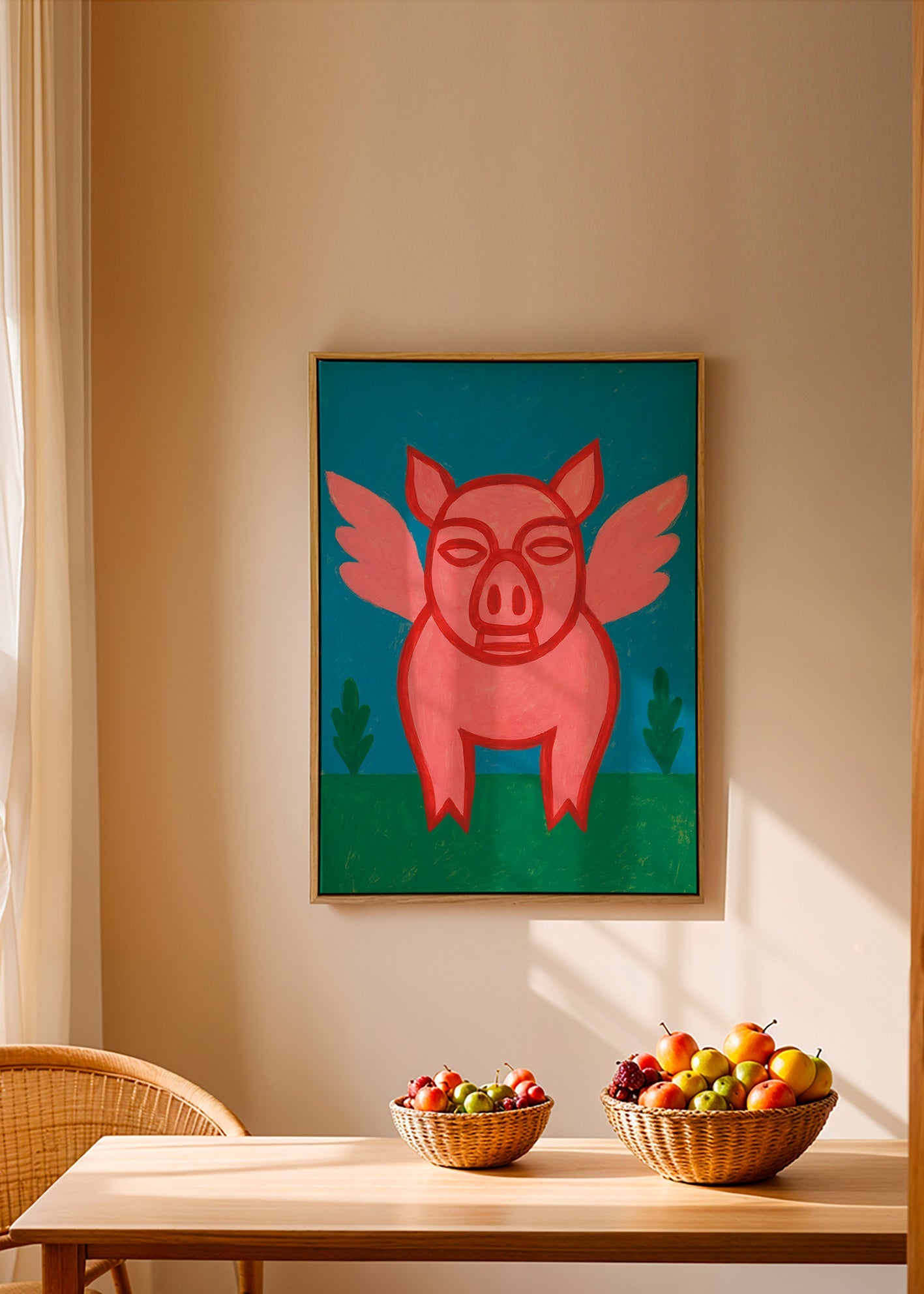 Obraz letící prase hravá ilustrace – Canvas2