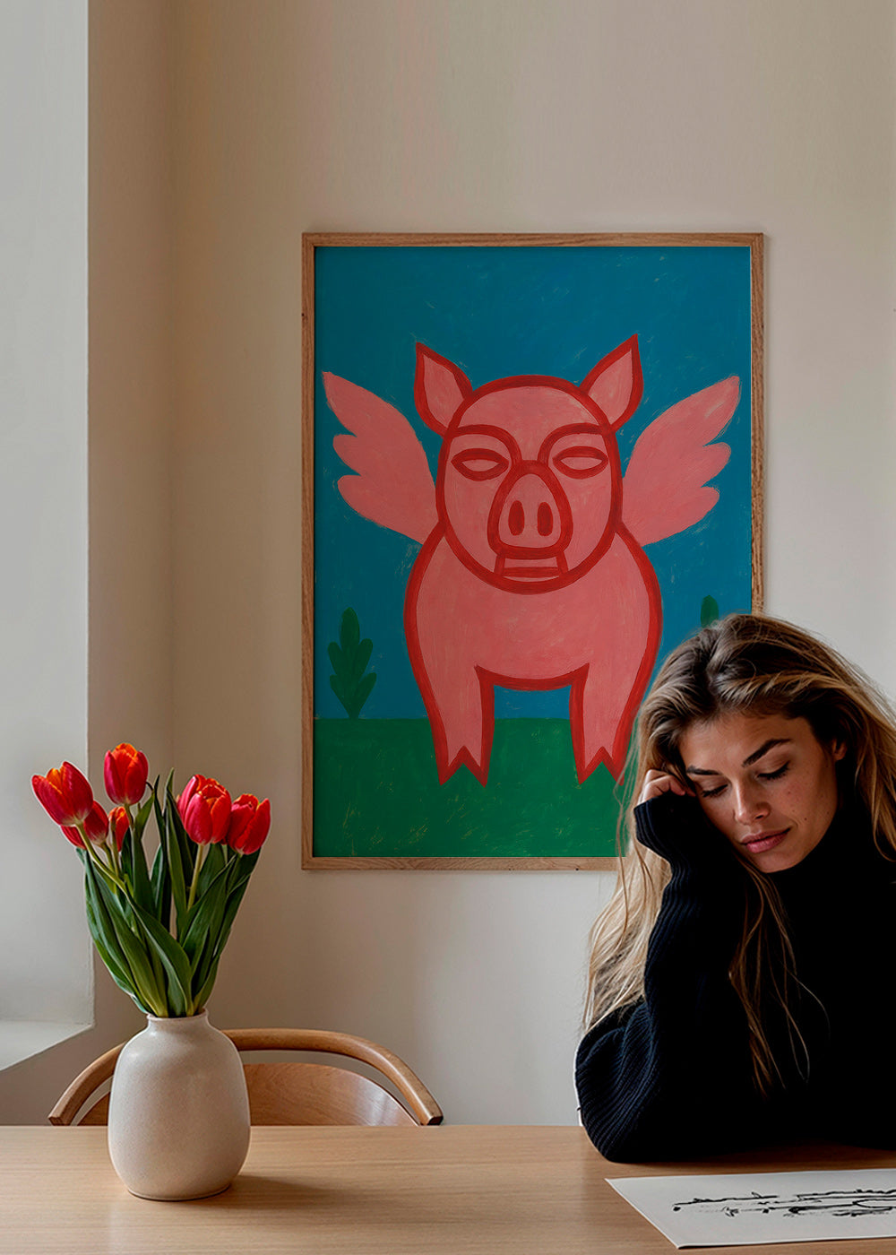 Obraz letící prase hravá ilustrace – Product2