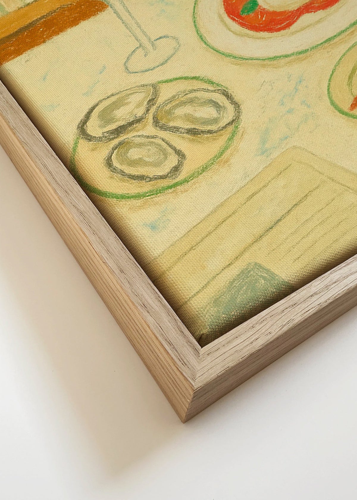 Obraz do kuchyně: burrata a ústřice v jemné skice – Canvas detail