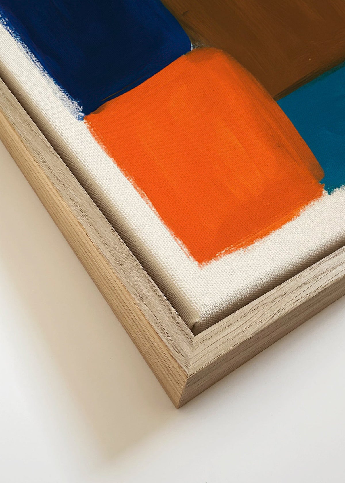 Abstraktní obraz s mořskými a teplými bloky – Canvas detail