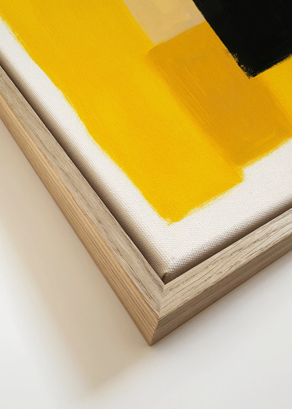 Abstraktní obraz žluto-černé bloky – Canvas detail