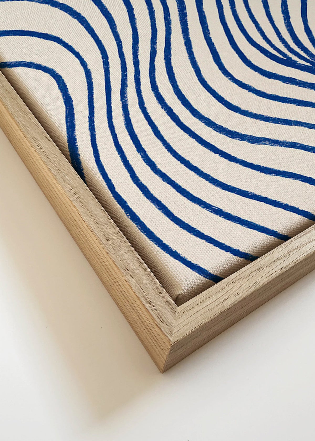 Abstraktní obraz s modrými vlnami – Canvas detail