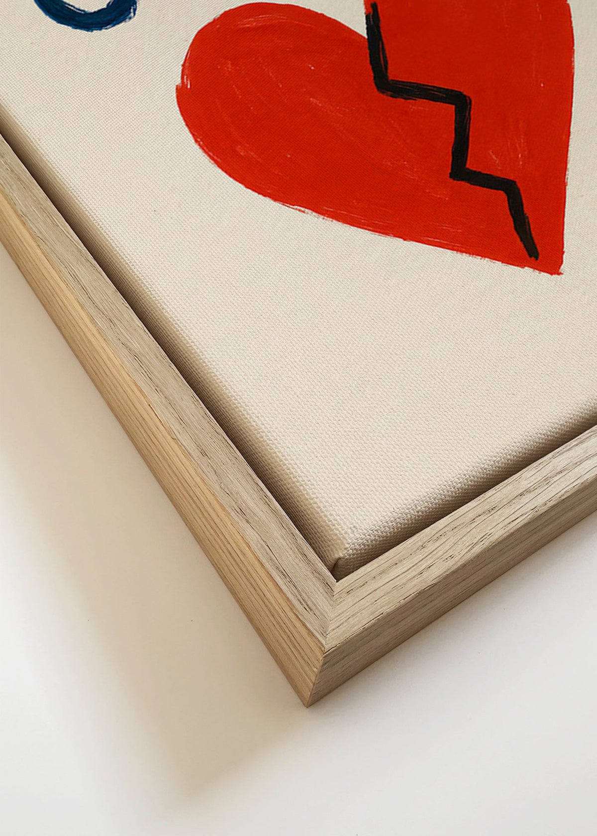Ilustrace rozbité srdce s textem Pas Grave – Canvas detail