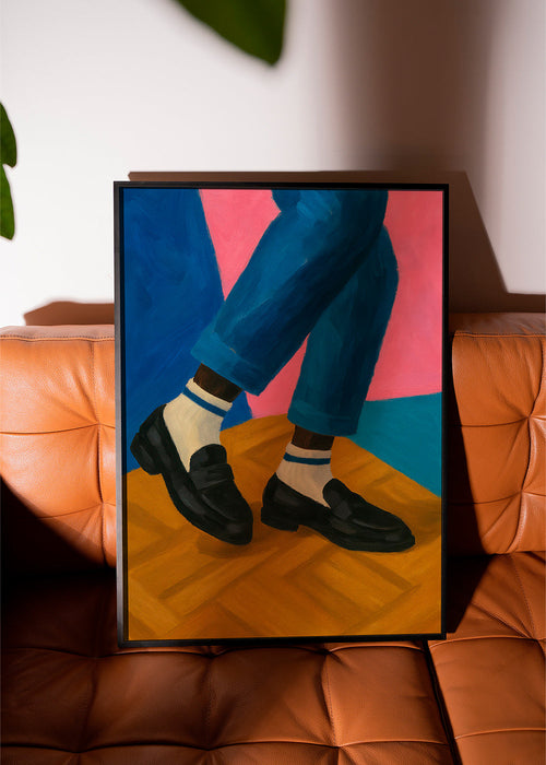 Ilustrace loafer s proužkovanými ponožkami – Product1