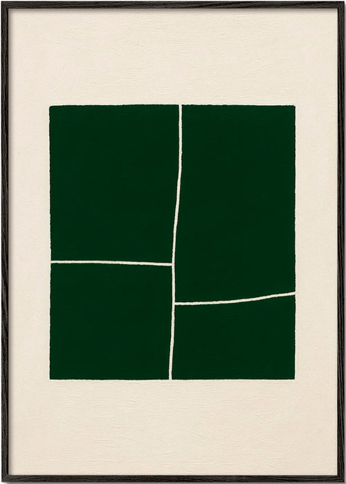 Abstraktní obraz se zelenými políčky – Black Frame