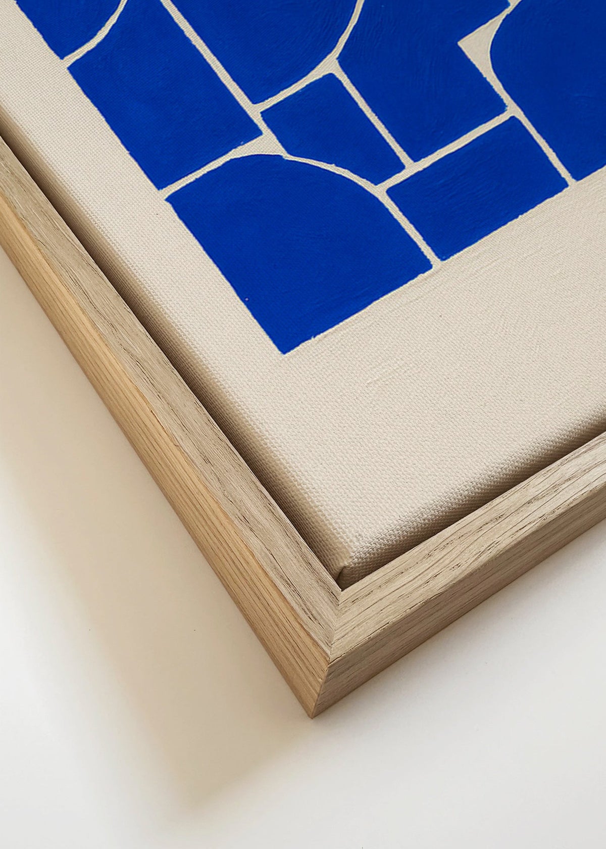 Geometrický obraz v syté modři – Canvas detail
