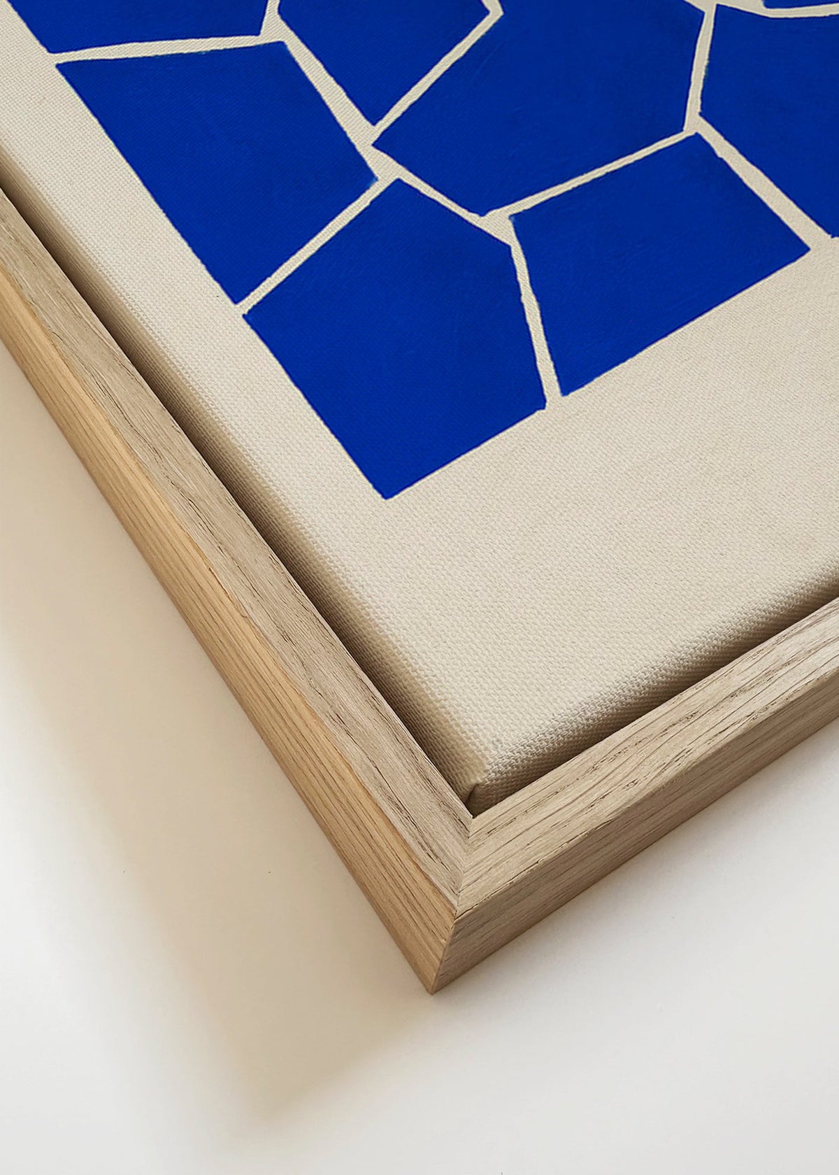 Abstraktní dílo modré s geometrickými fragmenty – Canvas detail