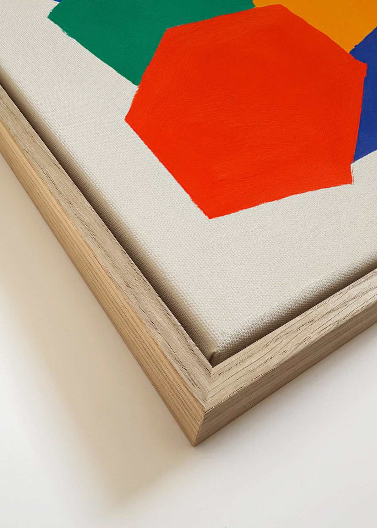 Geometrický obraz se stohovanými barevnými tvary – Canvas detail