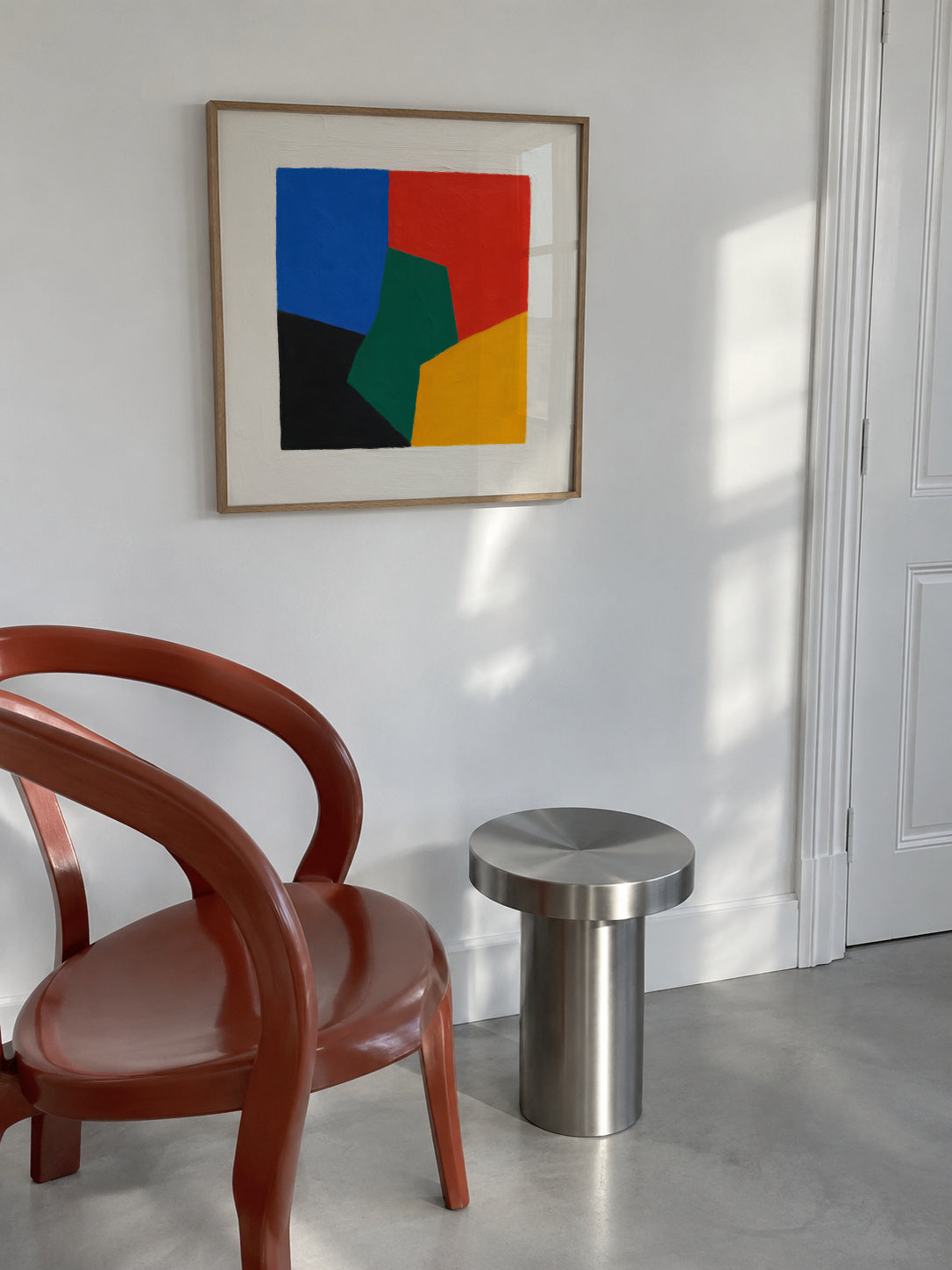 Shifted Blocks - Framed poster in an interior