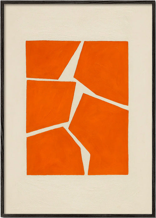 Geometrický obraz terakotové fragmenty – Black Frame
