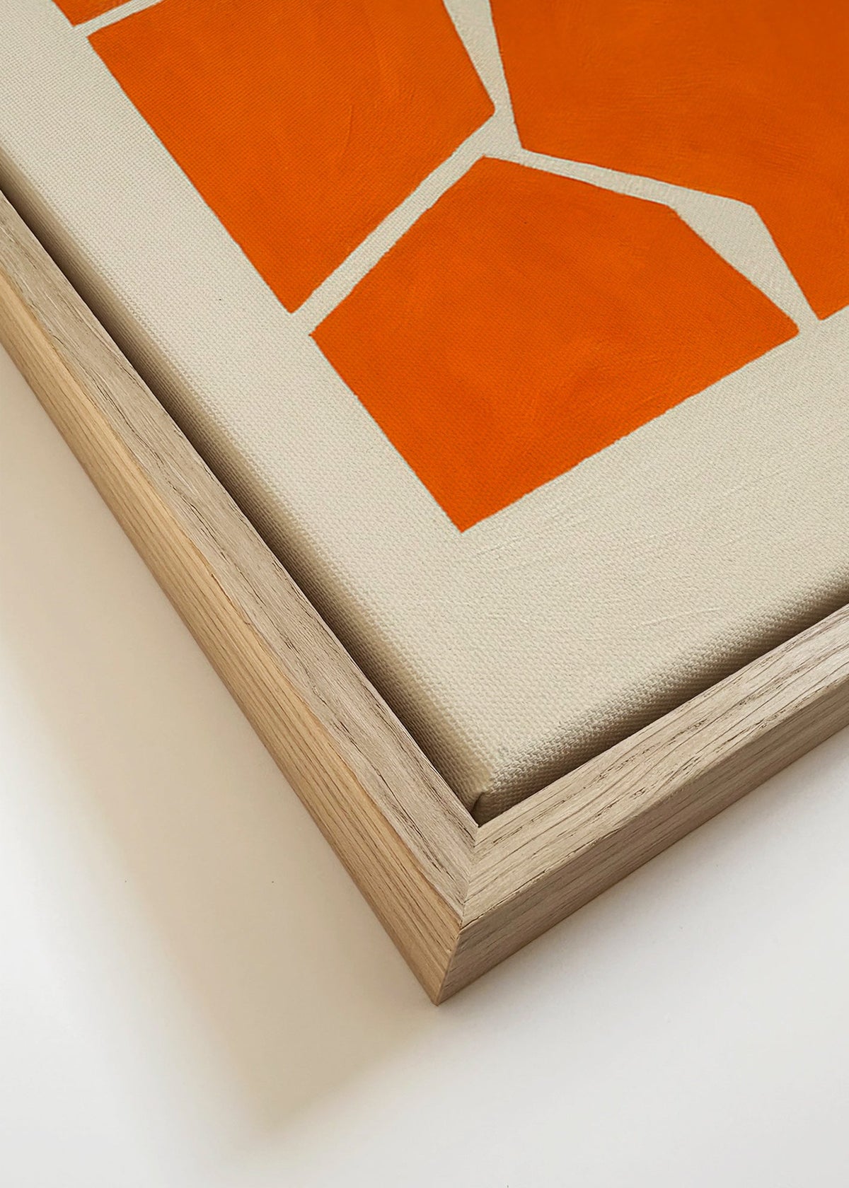 Geometrický obraz terakotové fragmenty – Canvas detail