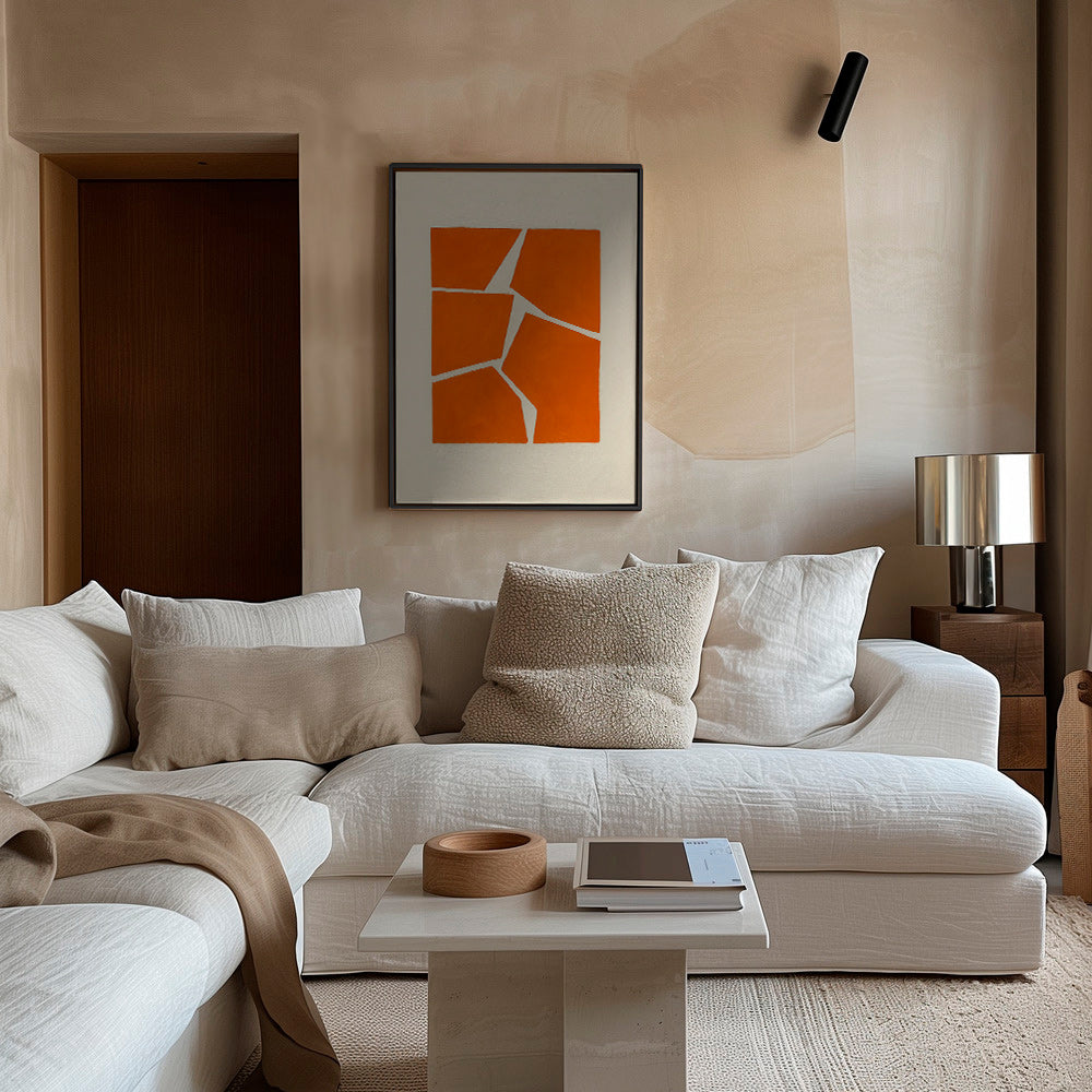 Cuadro geométrico fragmentos terracota – Canvas2