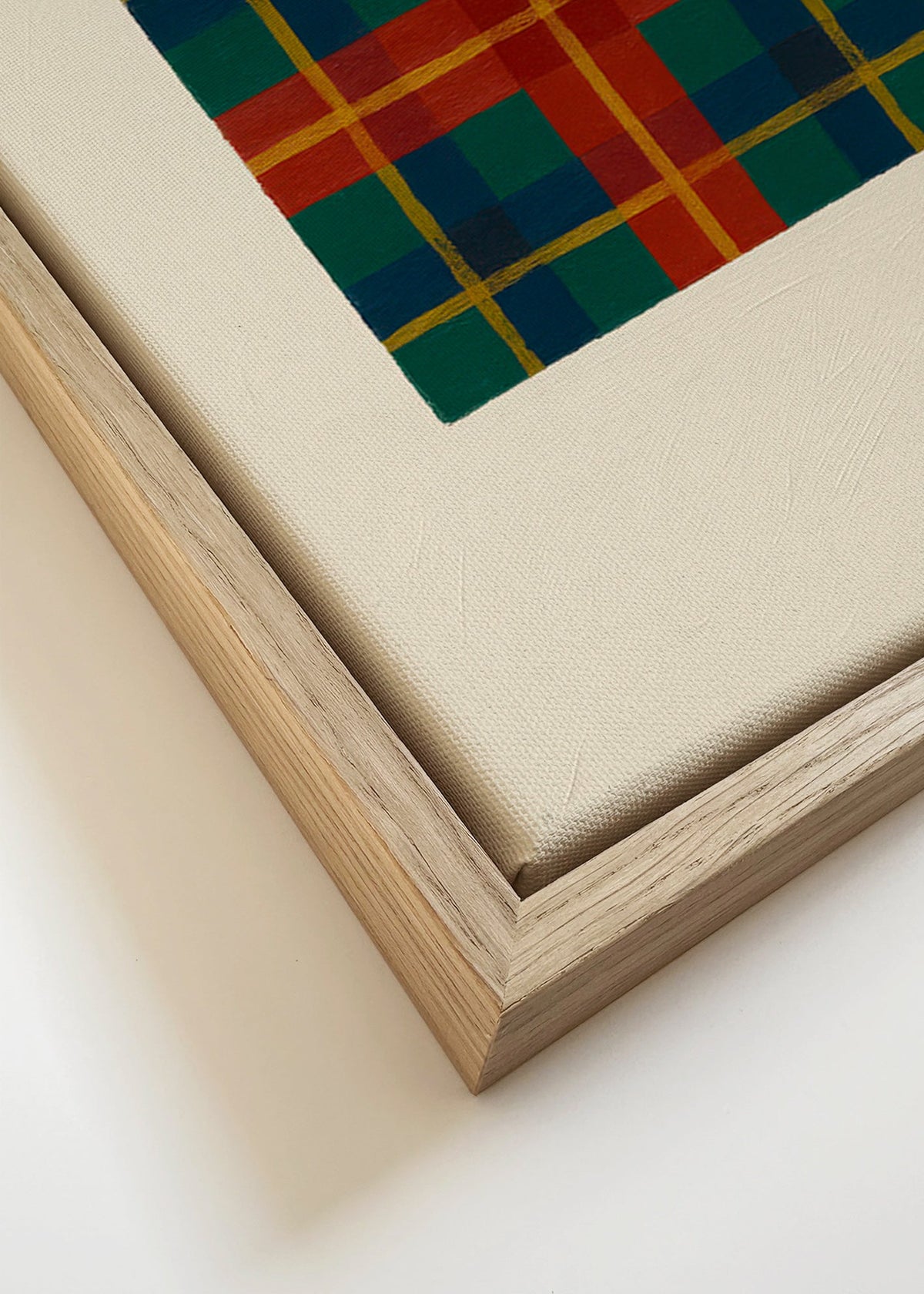 Geometrický plakát s tartanovým motivem – Canvas detail