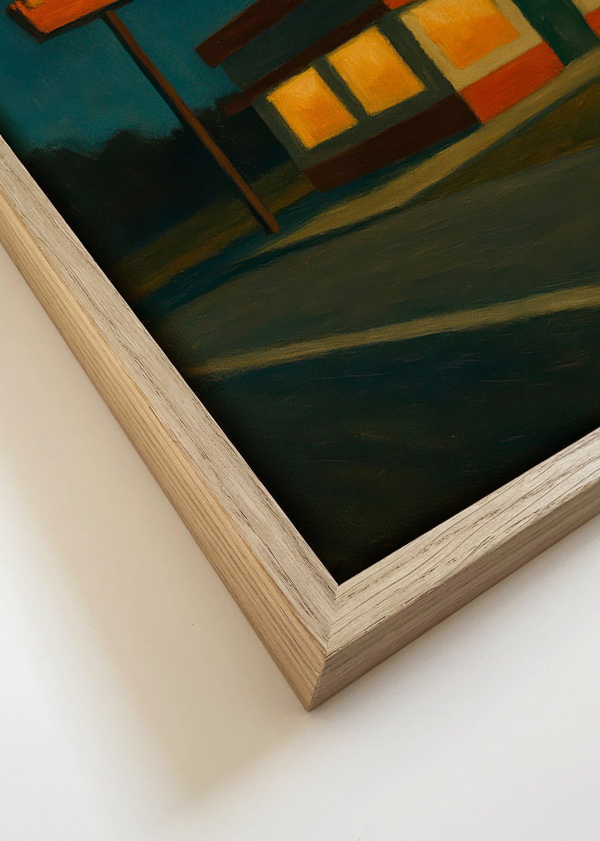 Obraz do kuchyně: noční bistro s ikonickým štítem – Canvas detail