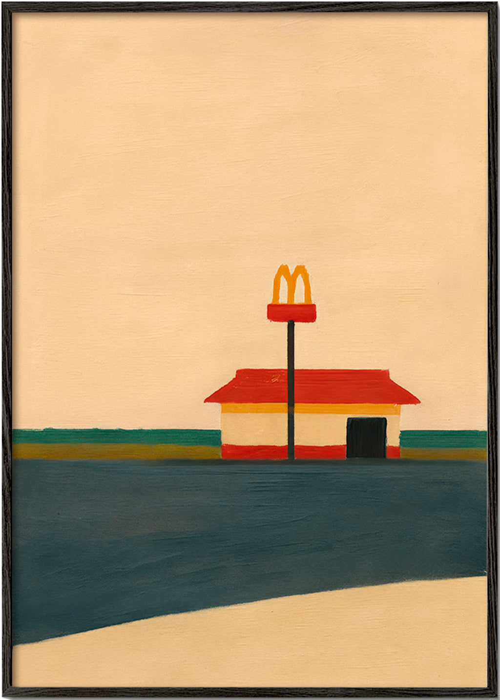 Obraz do kuchyně minimalistický s restaurací a zlatým obloukem – Black Frame