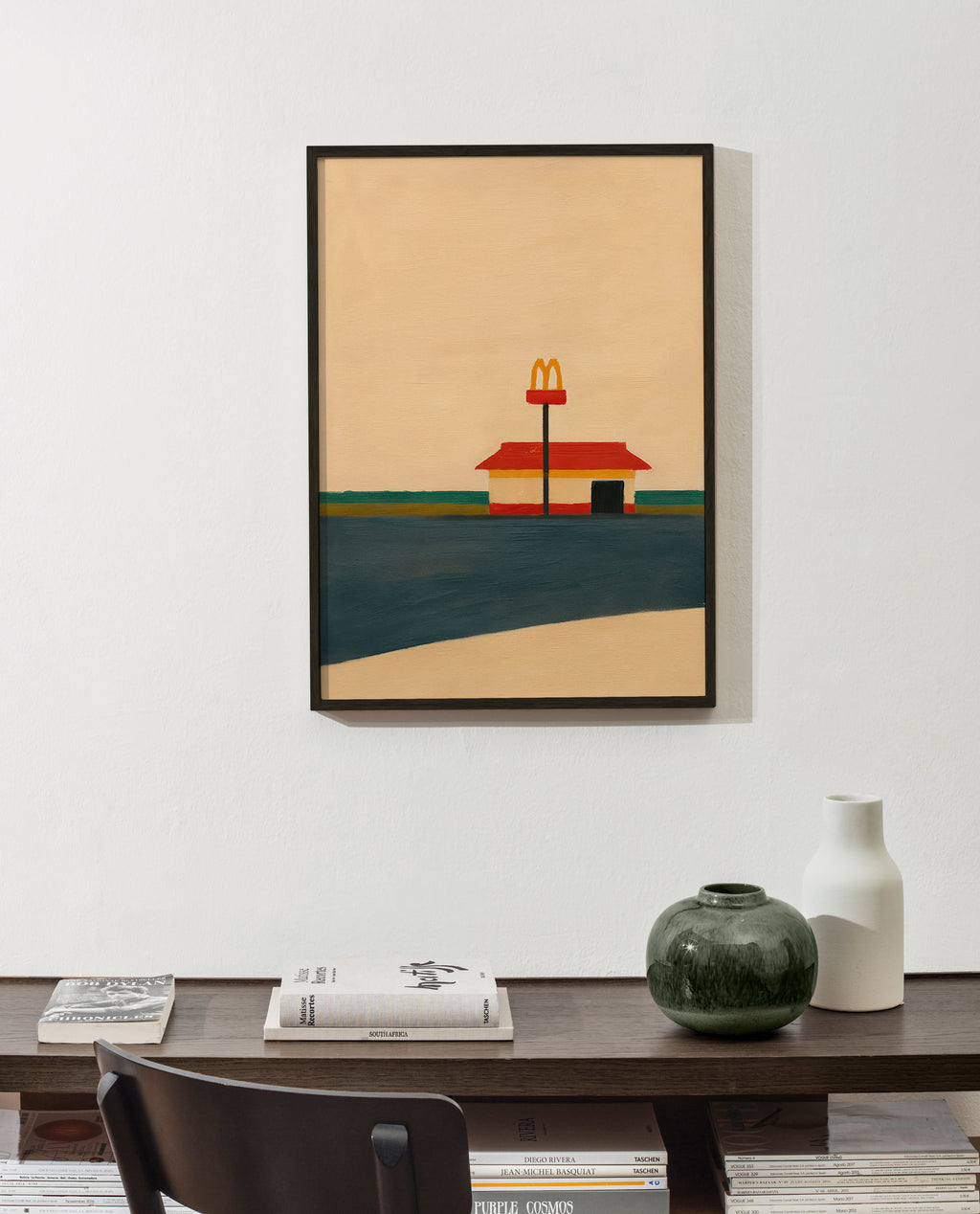 Obraz do kuchyně minimalistický s restaurací a zlatým obloukem – Product1